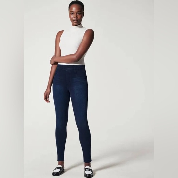 SPANX Denim - SPANX Jean-ish Ankle Leggings Size XL Dark Wash